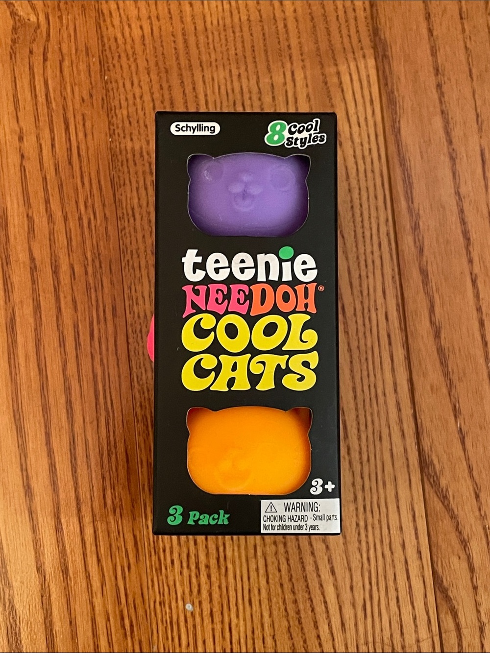 Schylling Teenie Needoh Cool Cats 3-Pack - Purple, Pink & Orange